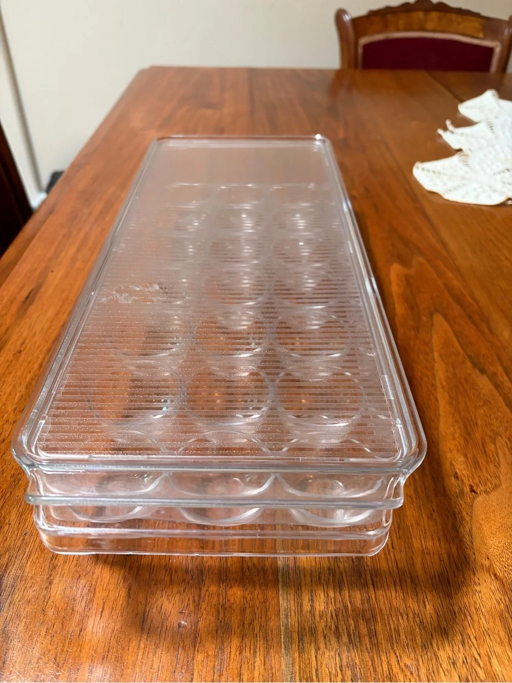 Clear Acrylic Egg Storage Tray - Food Safe Refrigerator Organizer